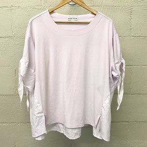 Ava & Viv Luminous Lavender Tie-Sleeve Top